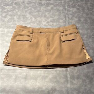 Stylish Tan Mini Skirt with Belt Loops